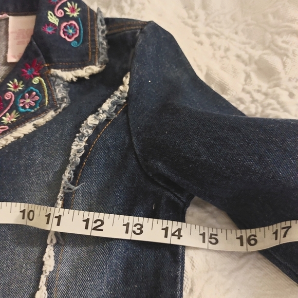 BARBIE GIRLS EMBROIDERED JEAN JACKET BLAZER - Picture 10 of 11